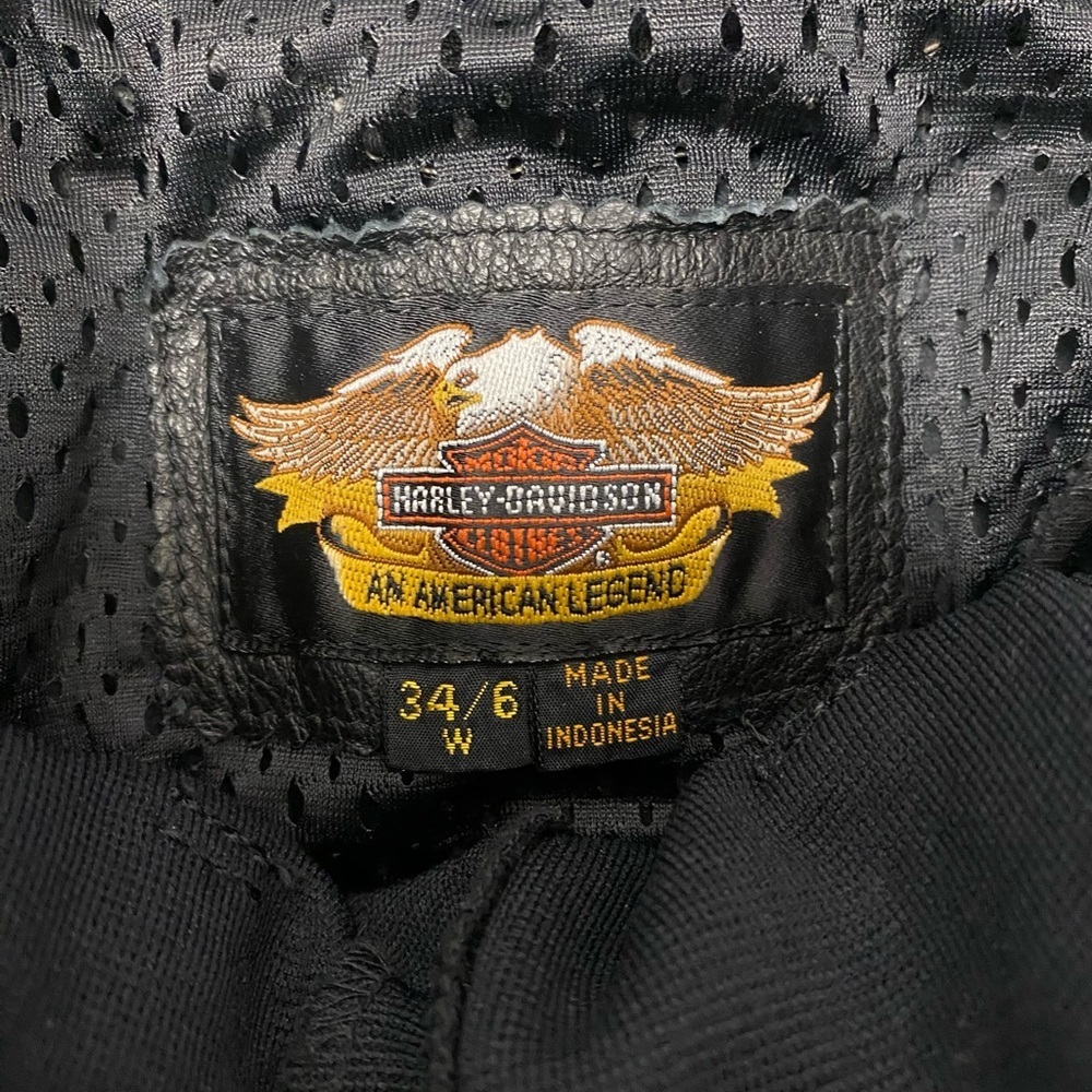 Harley Davidson Leather Spandex / Pants Chaps Size 34/6 - Picture 11 of 14
